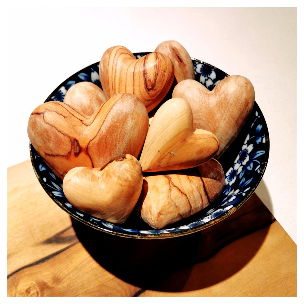 Olive Wood Hearts handmade to perfection!