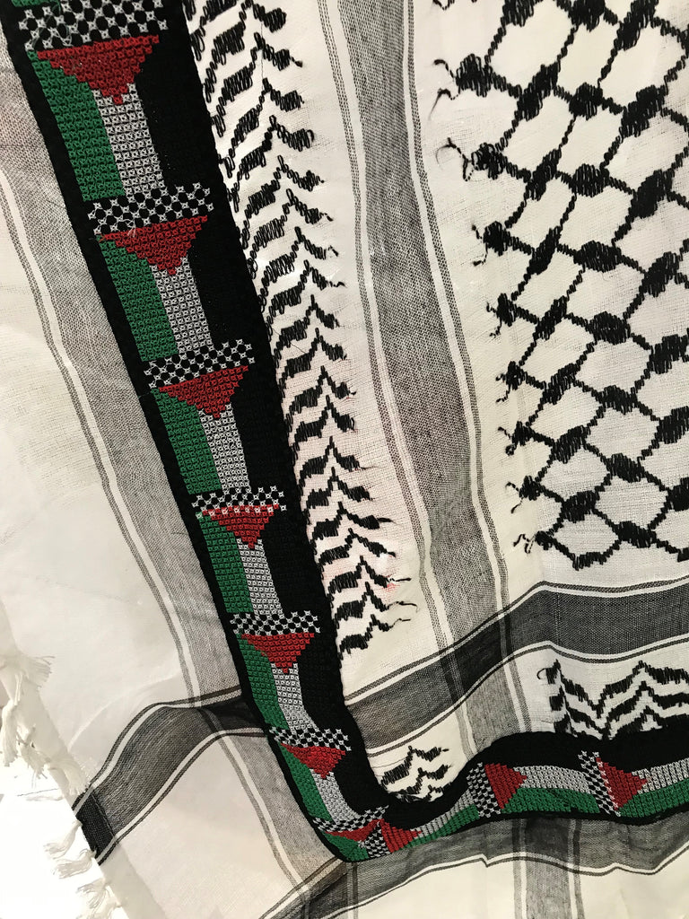 Nablus Kufiya - embroidered flag