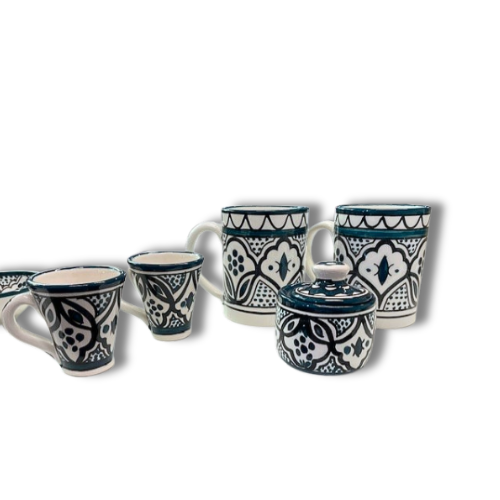 Ceramic Round Sugar Bowl - Handmade in Hebron