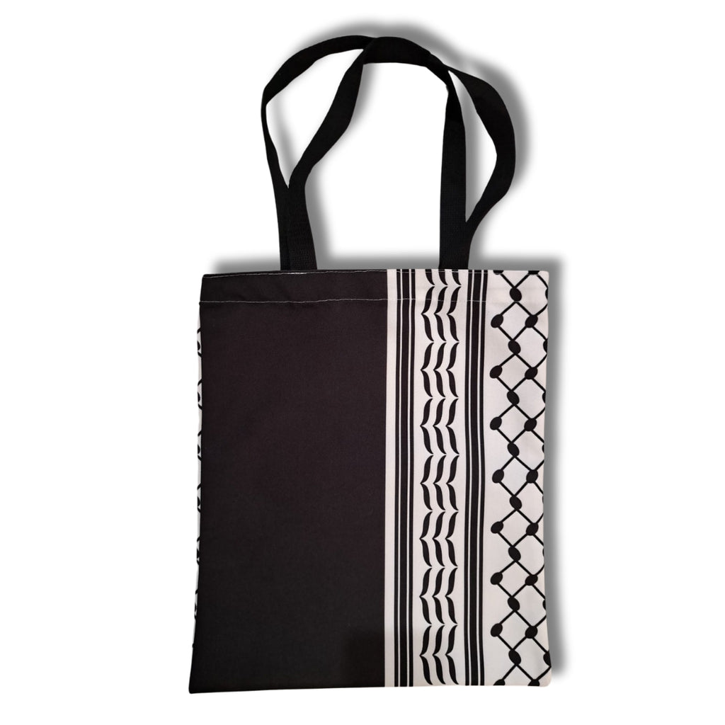 Keffiyeh Tote Bag with Black Panel