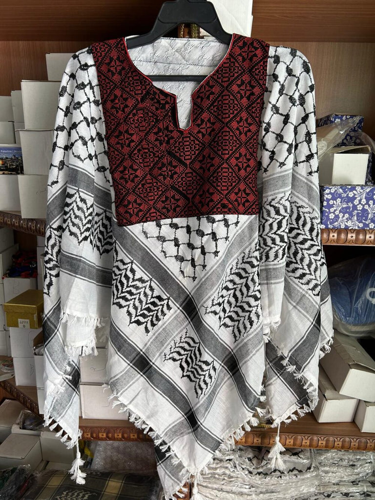 Tatreez Kufiya Poncho