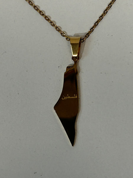 Map Pendant Necklace - Stainless Steel