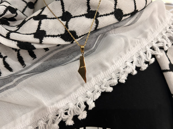 Map Pendant Necklace - Stainless Steel