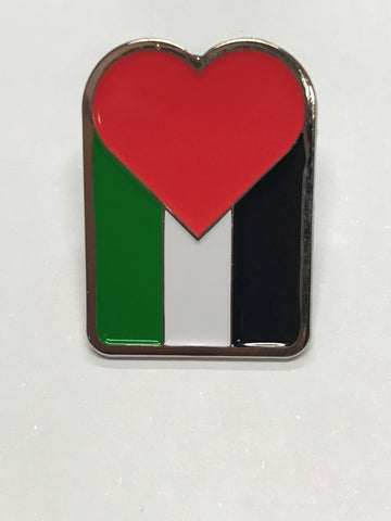 Pin - heart Palestine flag