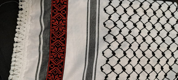 Kufiya - embroidered tatreez