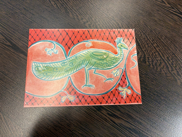 Peacock of Shellal - Gaza Byzantine Mosaic Postcard