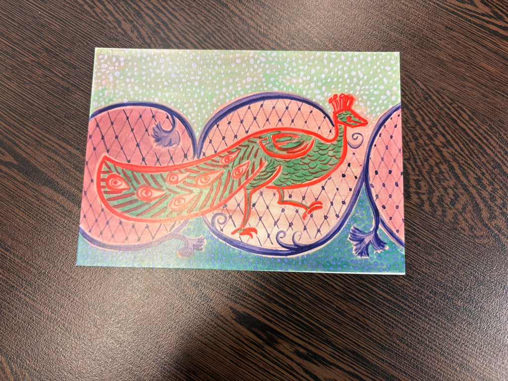 Peacock of Shellal - Gaza Byzantine Mosaic Postcard