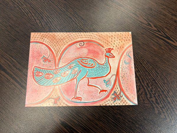 Peacock of Shellal - Gaza Byzantine Mosaic Postcard