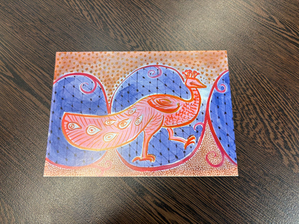 Peacock of Shellal - Gaza Byzantine Mosaic Postcard