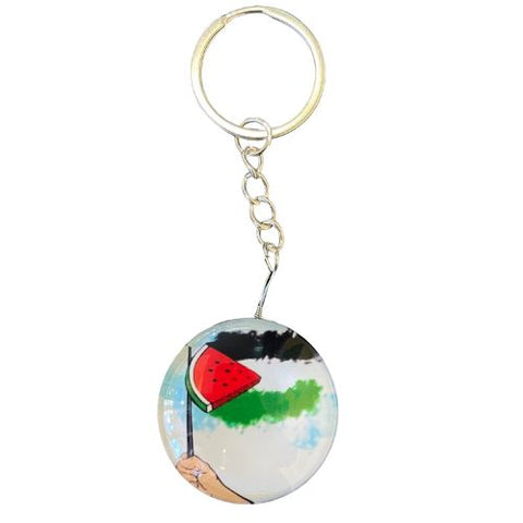 Round watermelon keyring