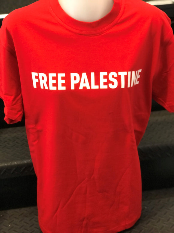 T Shirt - Free Palestine - Red