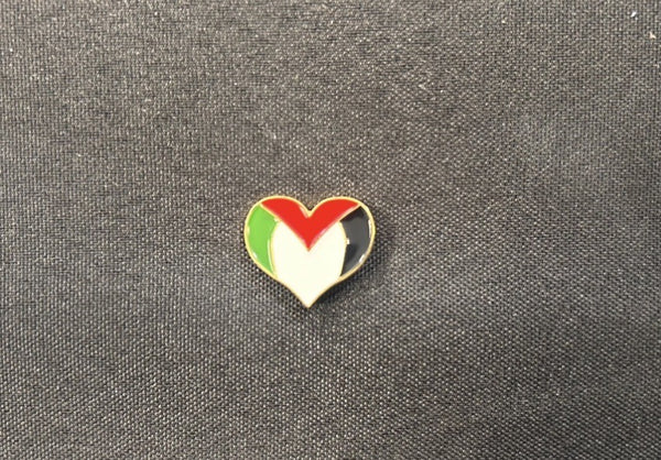 Heart Shaped Flag Pin