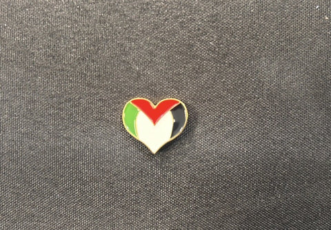 Heart Shaped Flag Pin