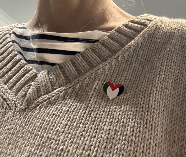 Heart Shaped Flag Pin