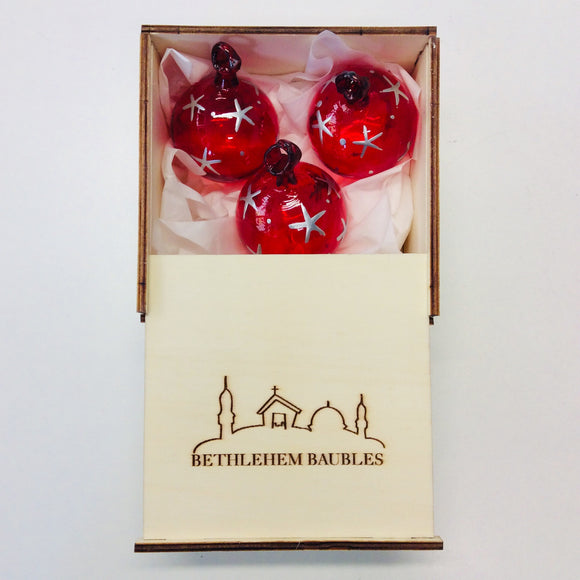 Bethlehem Christmas Baubles - Red (Box 3)