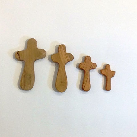 Olive Wood Holding Cross (pocket-size)