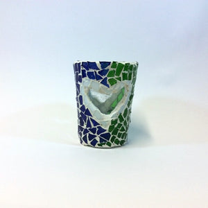 Tea Light Holder (cup) - Transparent Heart Design