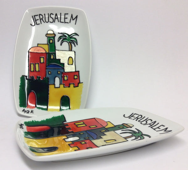 Jerusalem White Plate - rectangular shape